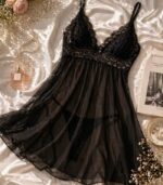 Siyah Renk Gecelik - Görsel 2