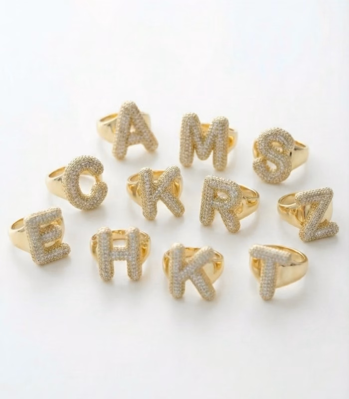 Gold Harfli Yüzük