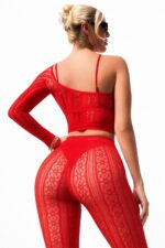 Kırmızı Renk Vücut Çorabı - Görsel 3