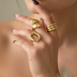 Bold Geometry Altın Yüzük Seti