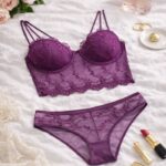 Mor Renk Bralet Takım