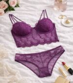 Mor Renk Bralet Takım