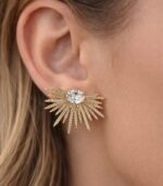 Işıltılı Güneş Gold Küpe - Görsel 2