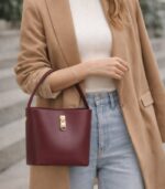 Luna Bucket Bordo Çanta - Görsel 3