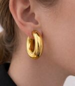 Gold Curve Küpe - Görsel 2