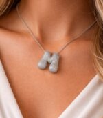 M Harfli Silver Kolye - Görsel 3