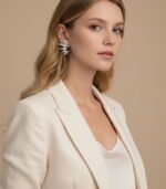 Zigzag Taşlı Işıltı Küpe