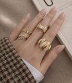 Gold Kadın Yüzük Seti - Görsel 2