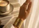 Luna Hammered Gold Kelepçe